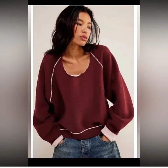 WE THE FREE VALENTINE OVERSIZED SLOUCHY BAGGY PULLOVER CASUAL SWEATER NWOT - Picture 4 of 12